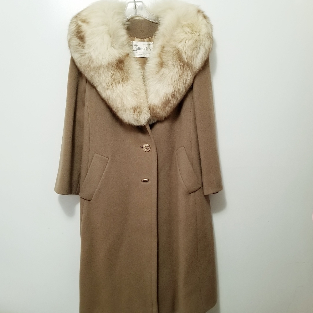 ZINMAN FURS light brown real fur long coat